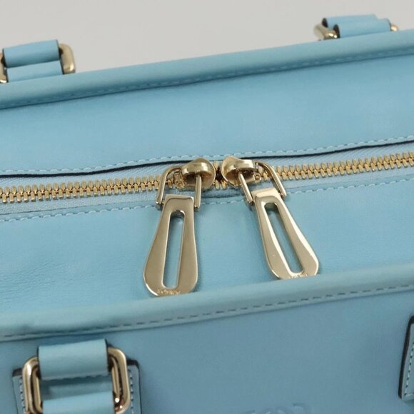 LOEWE Anagram Amazona 28 Hand Bag Leather Light Blue Gold - Picture 7 of 16